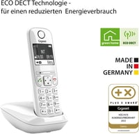 Bezdrôtový telefón DECT Gigaset AS690 – veľký displej, hlasitý odposluch, blokovanie hovorov, biely 5