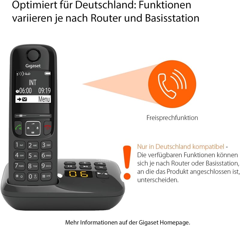 Gigaset AS690A DECT vezeték nélküli telefon nagy kijelzővel és gombokkal