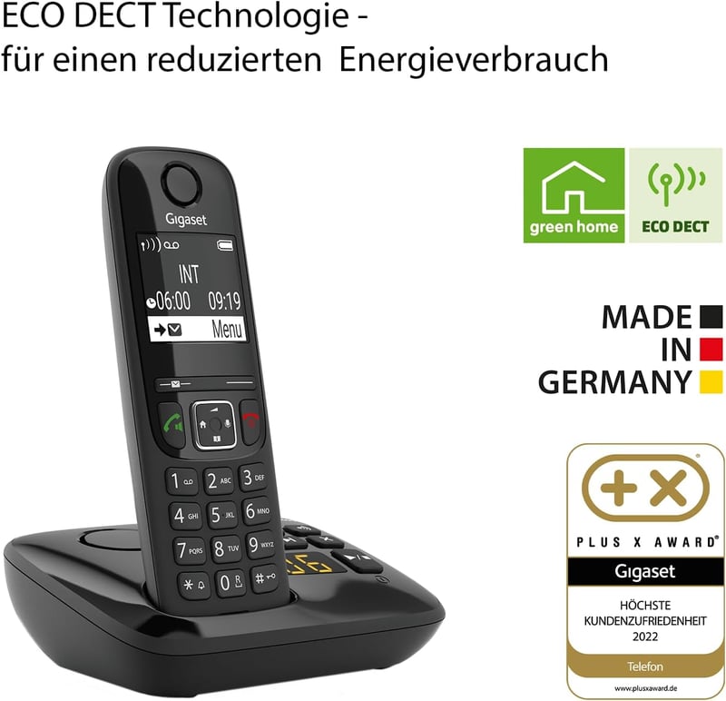 Gigaset AS690A DECT vezeték nélküli telefon nagy kijelzővel és gombokkal