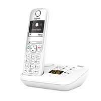 Bezdrôtový telefón Gigaset AS690A bielej farby s DECT technológiou, záznamníkom, funkciou hlasitého odposluchu, veľkým displejom a veľkými tlačidlami 1