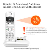 Bezdrôtový telefón Gigaset AS690A bielej farby s DECT technológiou, záznamníkom, funkciou hlasitého odposluchu, veľkým displejom a veľkými tlačidlami 2