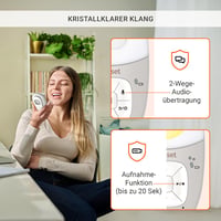 Detská opatrovateľka Gigaset Baby 100 Audio DECT – obojsmerná komunikácia, dosah 300 m, časovač kŕmenia, snímač teploty, nočné svetlo, teplá sivá 3