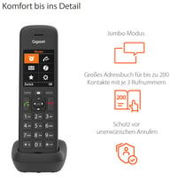 Gigaset C575HX DECT bezdrôtové slúchadlo s nabíjacou stanicou - Kompatibilné s Fritzbox - Čierne - Veľký TFT farebný displej - Bez základne 4
