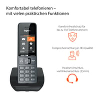Bezdrôtový telefón Gigaset Comfort 520 DECT, titánovo-čierny, telefónny zoznam na 200 kontaktov, hands-free, blokovanie hovorov 4