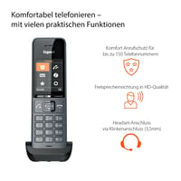 Gigaset Comfort 520HX DECT kézibeszélő töltőállomással - titánfekete 4