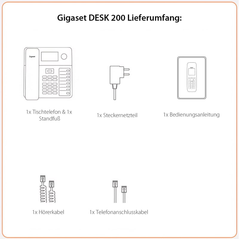 Gigaset Desk 200 Vezetékes Telefon Kompakt Tárcsázás Fekete - Black