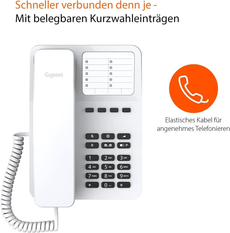Gigaset DESK 400 vezetékes telefon fehér, hallókészülék kompatibilis