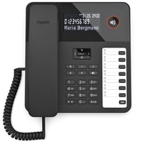 Gigaset Desk 600 káblový telefón – so 7 tlačidlami priamej voľby, veľkým LCD displejom, funkciou handsfree, 5-smerným navigačným tlačidlom – čierny 1