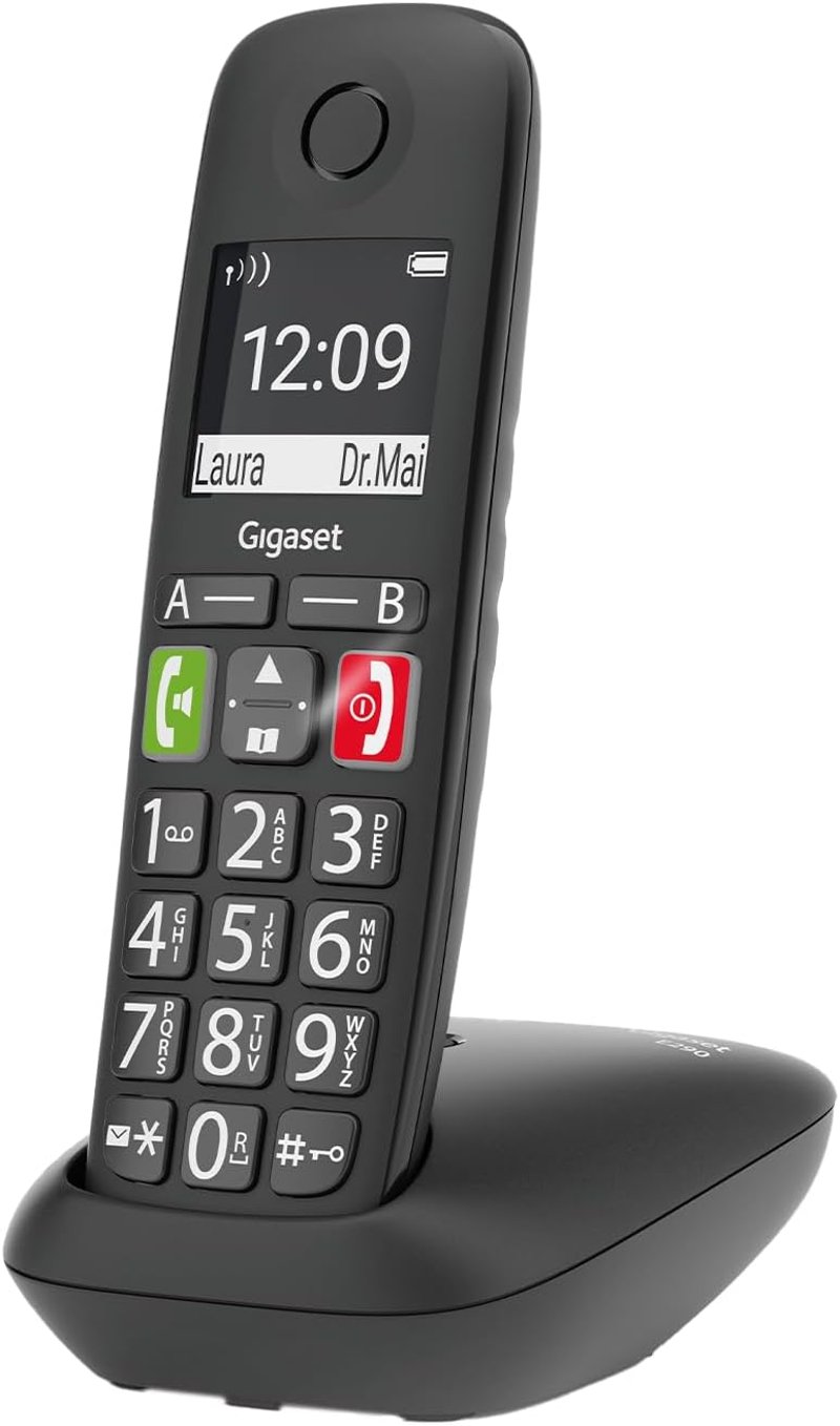 Gigaset E290 vezeték nélküli telefon erősítővel, nagy kijelzővel és gombokkal