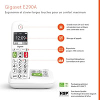 Gigaset E290A DUO vezetékes telefon páros szett 5