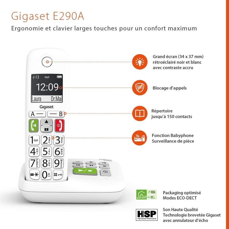Gigaset E290A DUO vezetékes telefon páros szett