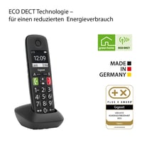 Bezdrôtový telefón Gigaset E290HX DECT s nabíjacou stanicou – bezdrôtový telefón pre seniorov k routerom a DECT základniam, veľký displej a tlačidlá, čierny 5