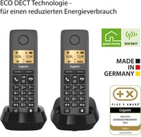 Bezdrôtový telefón Gigaset Pure 120 Duo – súprava 2 kusov, ochrana pred nevyžiadanými hovormi, ECO DECT, podsvietený displej, kompatibilný s načúvacími prístrojmi, antracitová čierna 5