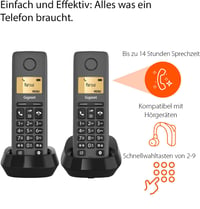 Bezdrôtový telefón Gigaset Pure 120 Duo – súprava 2 kusov, ochrana pred nevyžiadanými hovormi, ECO DECT, podsvietený displej, kompatibilný s načúvacími prístrojmi, antracitová čierna 4