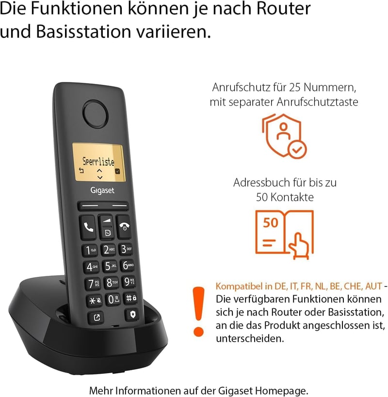 Gigaset Pure 120 vezeték nélküli telefon hívásszűrővel és ECO DECT antracit