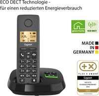 Gigaset Pure 120A vezeték nélküli DECT telefon üzenetrögzítővel, háttérvilágításos kijelző, hallókészülék-kompatibilis, nem kívánt hívások s 5