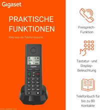 Gigaset Pure 220 DECT telefon hívásblokkoló gombbal és kihangosítóval - antracit fekete 4
