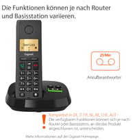 Súprava bezdrôtových telefónov Gigaset Pure 220A Trio DECT – 3 slúchadlá so záznamníkom, blokovaním hovorov a hlasitým odposluchom – 80 kontaktov – antracitová čierna 2