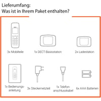 Súprava bezdrôtových telefónov Gigaset Pure 220A Trio DECT – 3 slúchadlá so záznamníkom, blokovaním hovorov a hlasitým odposluchom – 80 kontaktov – antracitová čierna 6