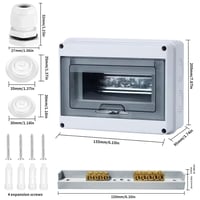 Gigtoop IP65 Vízálló Felületre Szerelhető Elosztódoboz 8 Modulos Kültéri Biztosítékdoboz 2