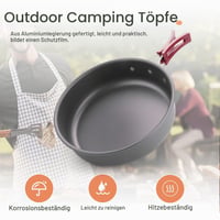 Tigaie de camping Giilayky, portabilă, antiaderentă, pentru gătit în aer liber, picnic, drumeții și camping 3