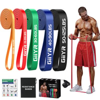 Sada odporových gúm Giiyr Fitness s 5 úrovňami (5 – 125 lbs), 5 ks cvičebných pásov pre mužov a ženy, na jogu, pilates, pomoc pri zhyboch, silový tréning 1