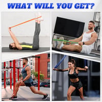 Sada odporových gúm Giiyr Fitness s 5 úrovňami (5 – 125 lbs), 5 ks cvičebných pásov pre mužov a ženy, na jogu, pilates, pomoc pri zhyboch, silový tréning 7