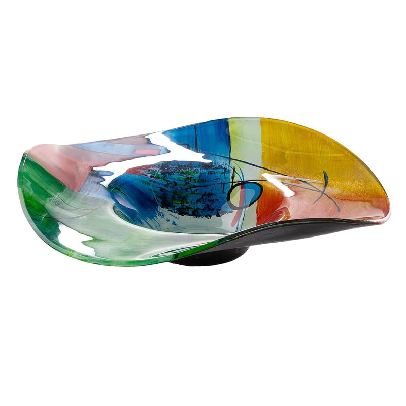 Dekoratívna sklenená misa GILDE GLAS art Milano, okrúhla, vo viacerých farbách, výška 13 cm, priemer 48 cm