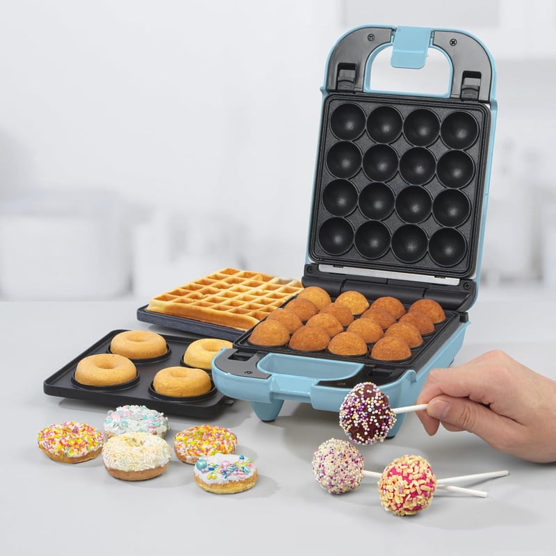 Giles & Posner 3 az 1-ben mini sütemény készítő gép - fánk, cake pop, gofri