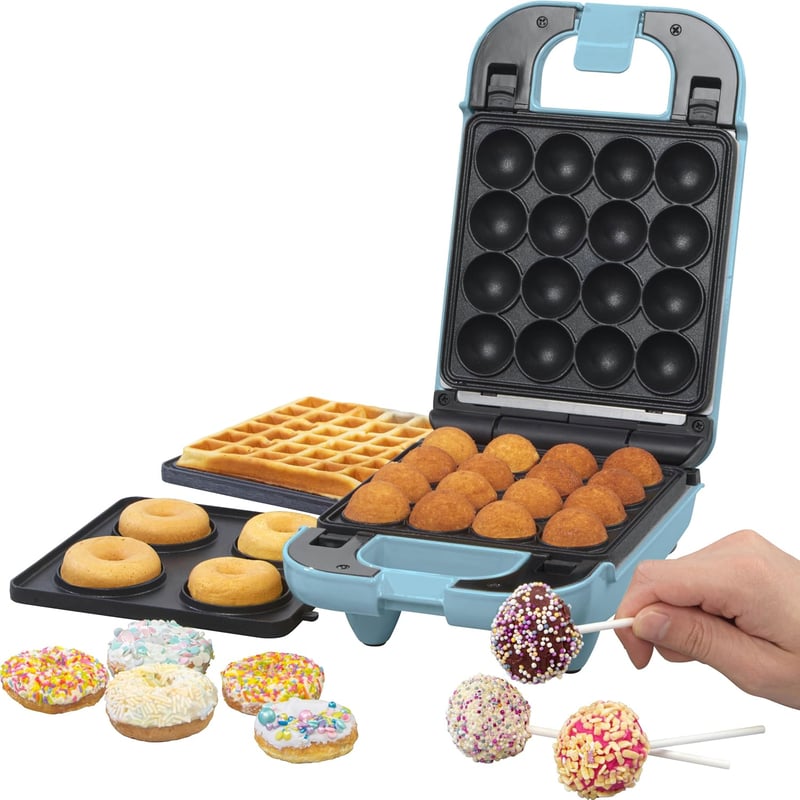 Giles & Posner 3 az 1-ben mini sütemény készítő gép - fánk, cake pop, gofri