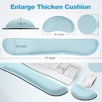 Suport ergonomic pentru încheietura mâinii Gimars pentru tastatură și mouse pad, cu pernă din gel și spumă cu memorie, pentru ameliorarea durerii în timpul tastării, ideal pentru birou și gaming, bleu 8