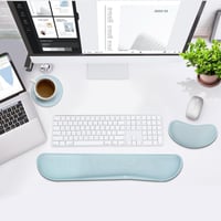 Suport ergonomic pentru încheietura mâinii Gimars pentru tastatură și mouse pad, cu pernă din gel și spumă cu memorie, pentru ameliorarea durerii în timpul tastării, ideal pentru birou și gaming, bleu 9