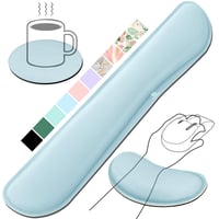 Suport ergonomic pentru încheietura mâinii Gimars pentru tastatură și mouse pad, cu pernă din gel și spumă cu memorie, pentru ameliorarea durerii în timpul tastării, ideal pentru birou și gaming, bleu 1