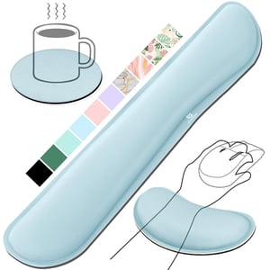 Suport ergonomic Gimars pentru tastatură și mousepad, din spumă cu memorie și gel — suprafața produsului este ușor adâncită (stare: vezi a 2-a imagine)