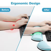 Suport ergonomic pentru încheietura mâinii Gimars pentru tastatură și mouse pad, cu pernă din gel și spumă cu memorie, pentru ameliorarea durerii în timpul tastării, ideal pentru birou și gaming, bleu 3