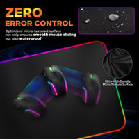 Herná podložka pod myš Gimars RGB XXL 800x300x4 mm, 15W bezdrôtové nabíjanie, 10 režimov LED osvetlenia, protišmyková gumová základňa, hladký povrch, pre PC a kanceláriu 7