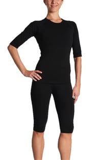 Súprava EMS tréningového oblečenia Gina's Bodywear, dámsky top a nohavice s optimálnym vedením impulzov, čierna, veľkosť L 1