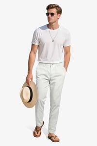 Pánske ľahké kockované chino nohavice GINGTTO Slim Fit, letné biznis nohavice s kockovaným vzorom 4