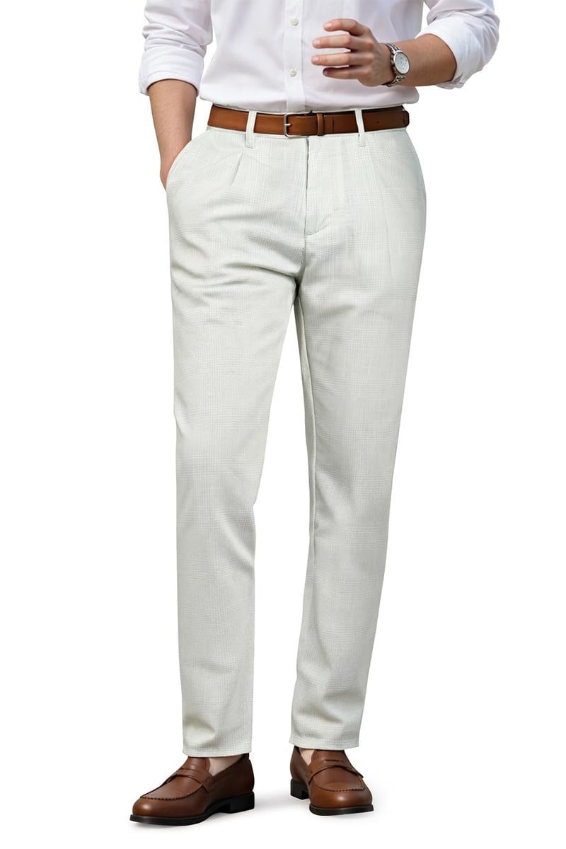 Pánske ľahké kockované chino nohavice GINGTTO Slim Fit, letné biznis nohavice s kockovaným vzorom