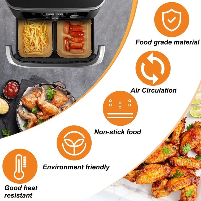 GINOYA Sütőpapír Ninja Foodi Cecotec Cosori Airfryer 150db Akcessória
