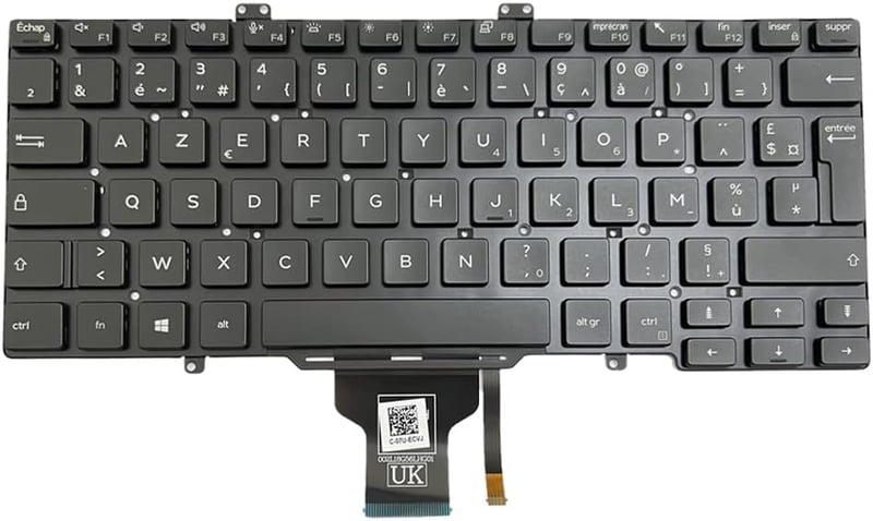 Gintai AZERTY Francia Billentyűzet Dell Latitude 7400 7410 5400 5410 Háttérvilágítás