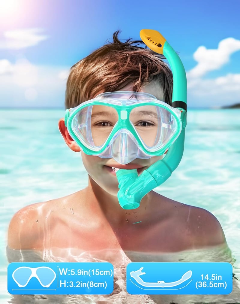 Gintenco Gyerek Snorkel Szett Panoráma Maszk Száraz Snorkelcsővel Anti-Fog