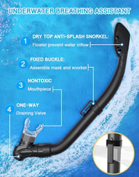 Gintenco Gyerek Snorkel Szett Panoráma Maszk Száraz Snorkelcsővel Anti-Fog 6