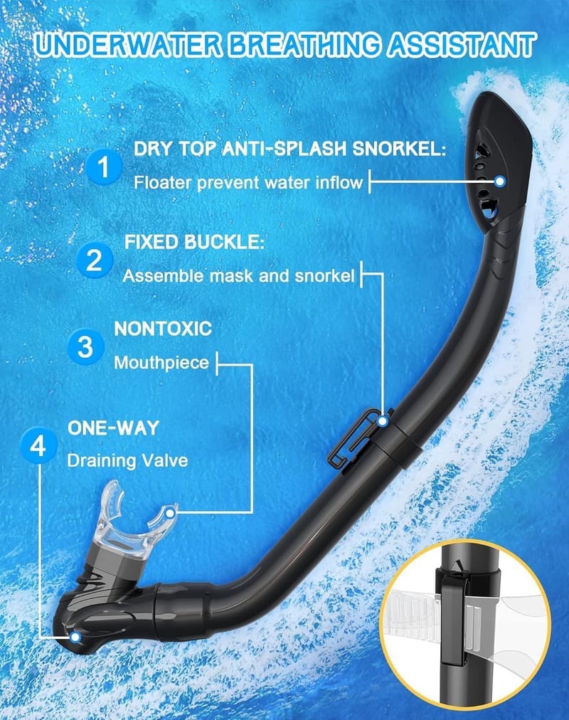 Gintenco Gyerek Snorkel Szett Panoráma Maszk Száraz Snorkelcsővel Anti-Fog