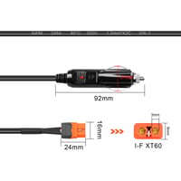 GINTOOYUN Zapaľovač cigariet - XT60I-F Konvertorový kábel 17AWG, 1,58m, s LED indikátorom, ochranou proti preťaženiu, pre prenosné nabíjacie stanice, drony 2