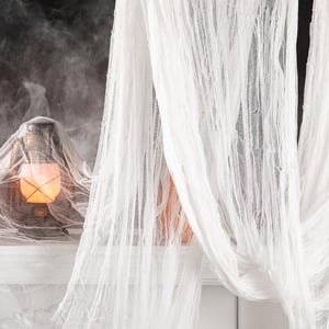 GIONAR Halloween Dekorációs Textil 5x2,15m Fehér Félelmetesség Parti Díszítés