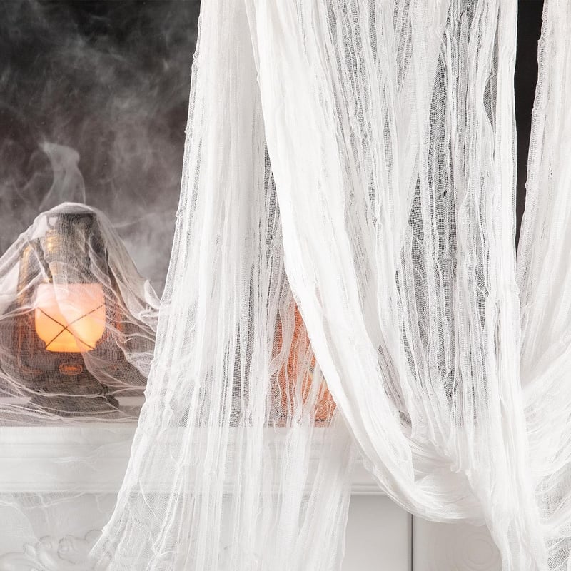 GIONAR Halloween Dekorációs Textil 5x2,15m Fehér Félelmetesség Parti Díszítés