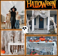 GIONAR Halloween Dekorációs Textil 5x2,15m Fehér Félelmetesség Parti Díszítés 6