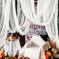GIONAR Halloween Dekorációs Textil 5x2,15m Fehér Félelmetesség Parti Díszítés 4