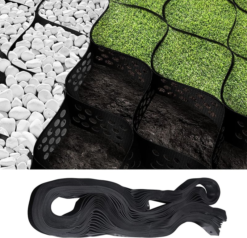 Grilaj de stabilizare a pietrișului GIONAR 15 m² (5x3 m), înălțime 5 cm, grilaj de protecție a gazonului, structură tip fagure, accesoriu pentru grădină